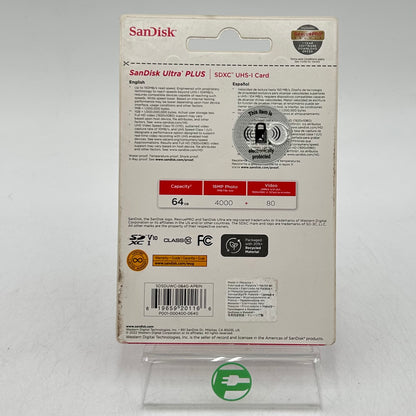 New SanDisk Ultra Plus 64GB 150MB/s E150 SDXC Card HD SDSDUWC-064G-AP6IN