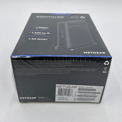 New NETGEAR Nighthawk AX1800 WiFi 6 RAX9-100PS Dual-Band Wireless Router