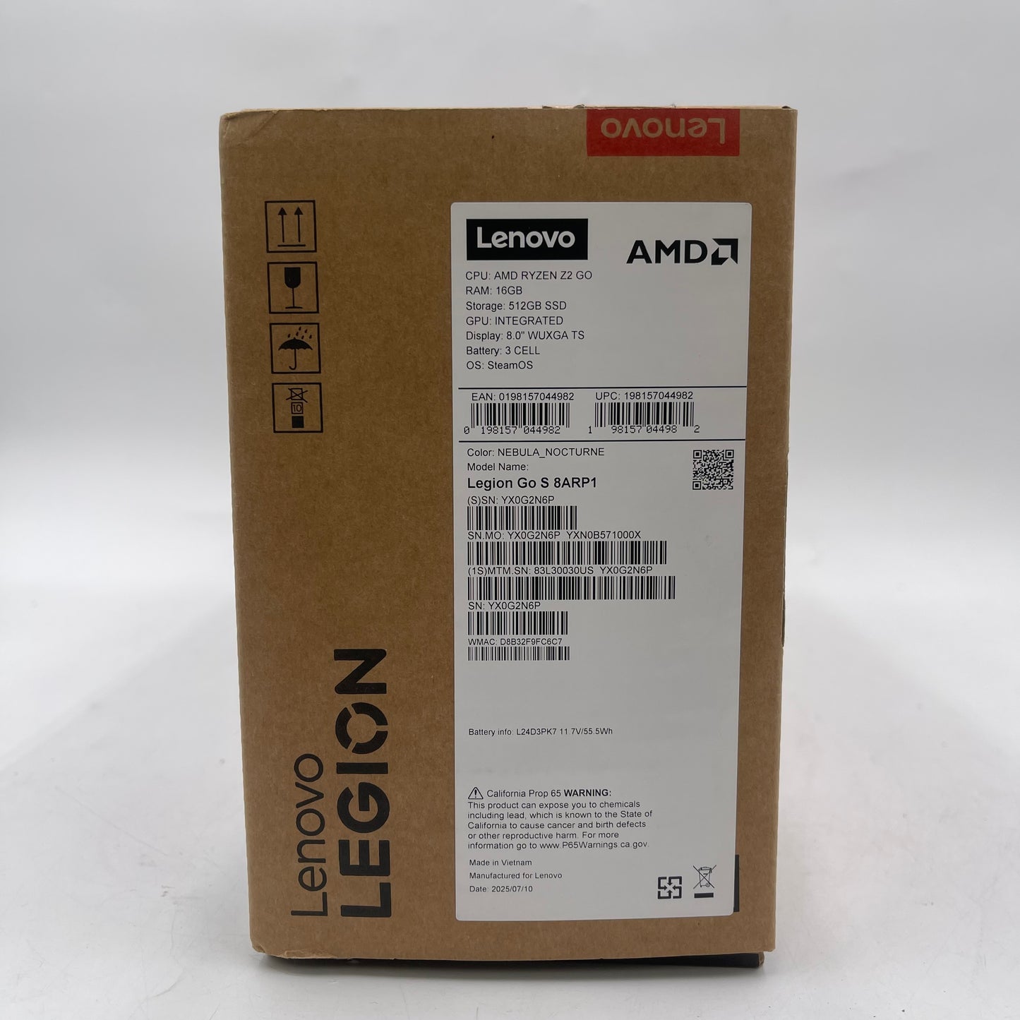Lenovo Legion Go S 8" AMD Ryzen Z2 Go 12GB RAM 512GB Nebula Nocturne 83L3001VUS