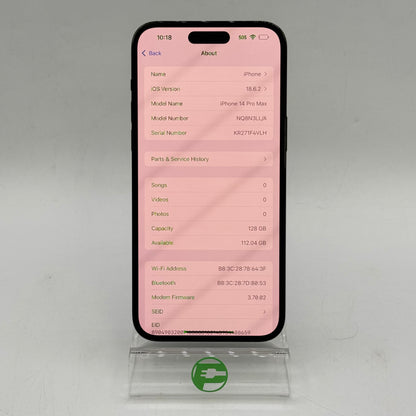 T-Mobile Apple iPhone 14 Pro Max 128GB Space Black NQ8N3LL/A READ