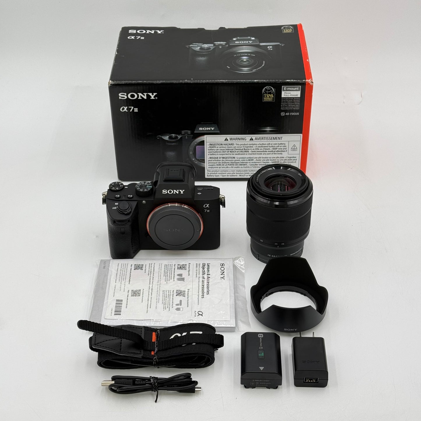Sony Alpha A7 III 24.2MP Full Frame Mirrorless Interchangeable Lens Camera With Accessories