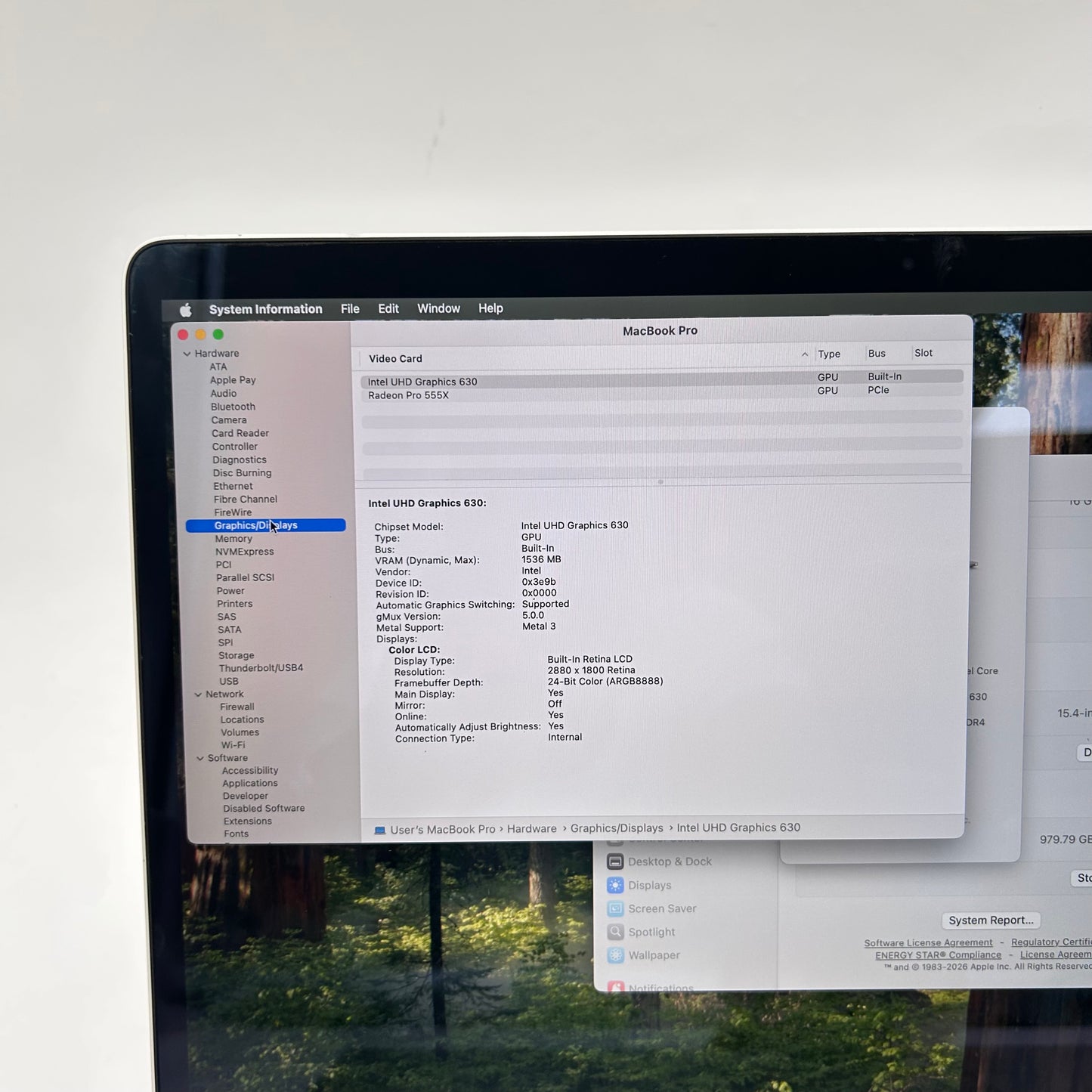 2018 Apple MacBook Pro 15" i7 2.7GHz 16GB RAM 1TB SSD Silver A1990 Read