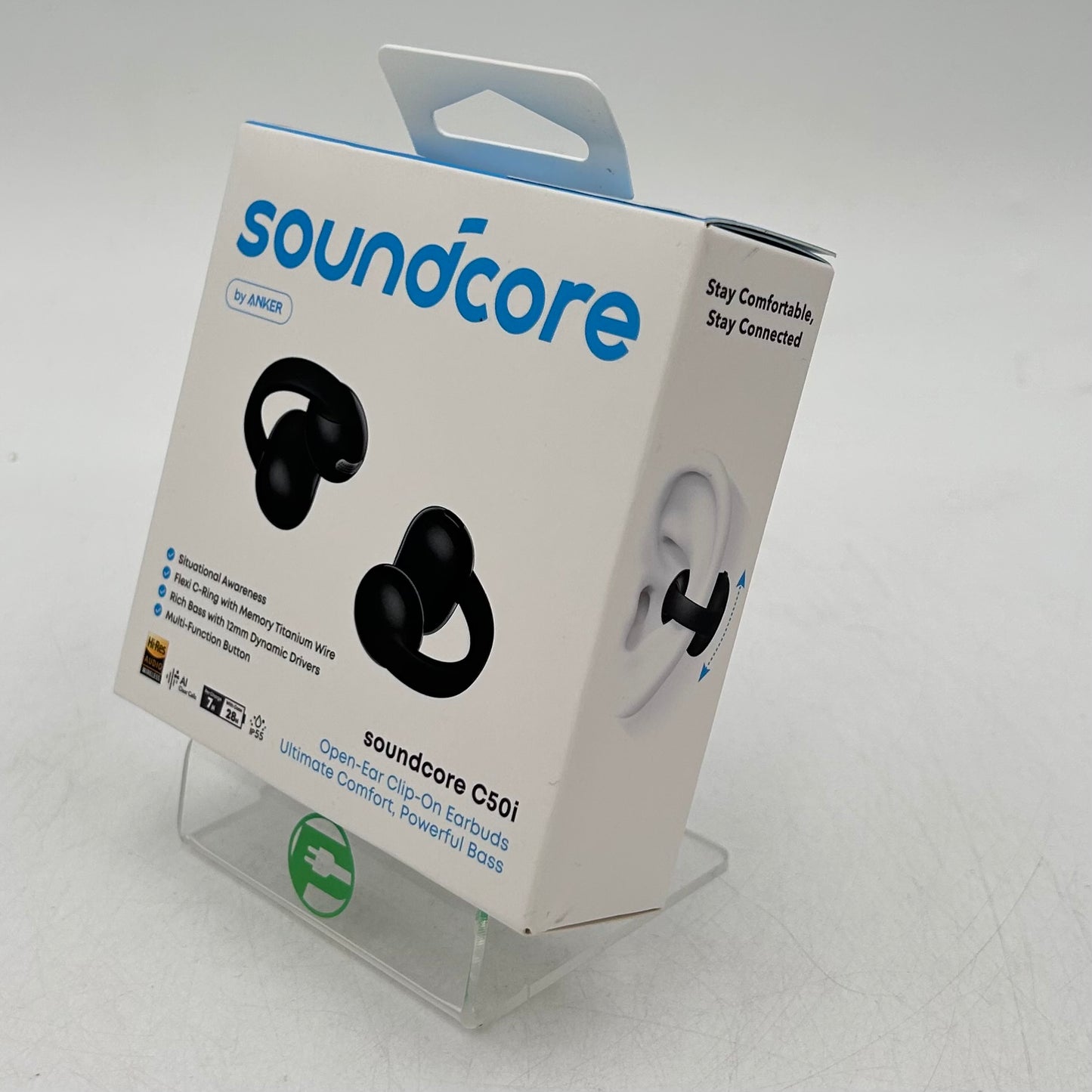New Soundcore by Anker C50i Open Ear True Wireless Earbuds Black D1101