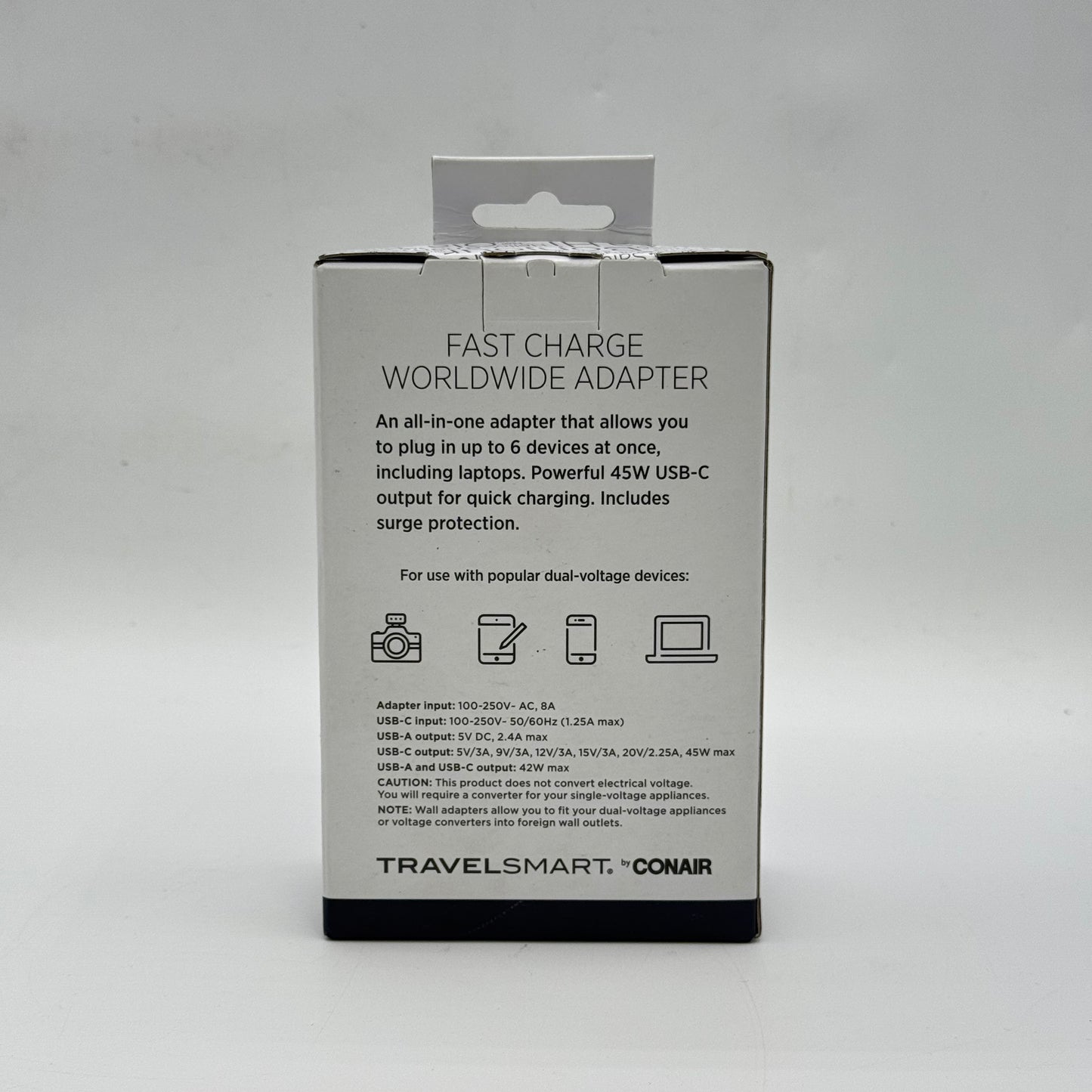 New TravelSmart By Conair Fast Charge Worldwide Adapter TS450T