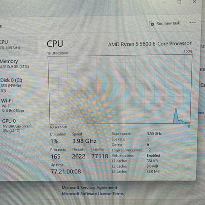 Cougar Custom PC Ryzen 5 5600x 3.50GHz 16GB RAM Nvidia GeForce RTX 4060