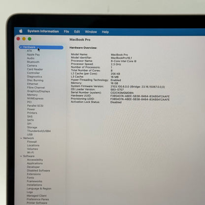 2019 Apple MacBook Pro 16" i9 2.3GHz 16GB RAM 1TB SSD Space Gray A2141