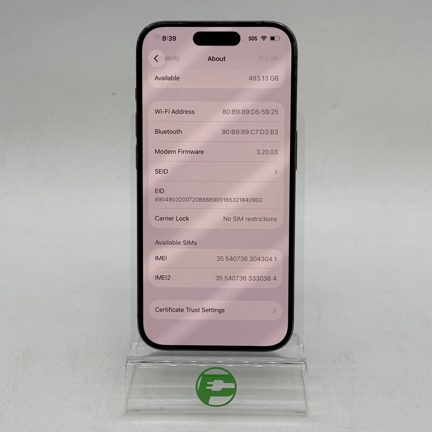 Factory Unlocked Apple iPhone 15 Pro 512GB Blue Titanium MTU03LL/A