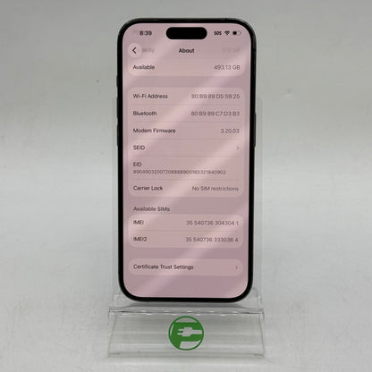 Factory Unlocked Apple iPhone 15 Pro 512GB Blue Titanium MTU03LL/A