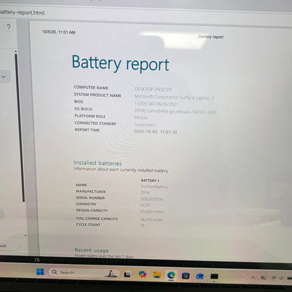 Microsoft Surface Laptop 3 15" Ryzen 7 3700U 2.3GHz 16GB RAM 512GB SSD 1873