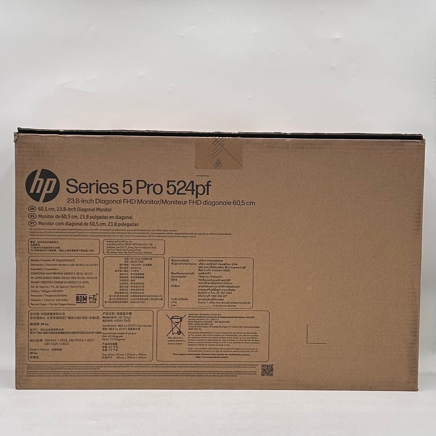 New HP 23.8" Series 5 Pro 524pf  FHD LCD IPS Business Monitor