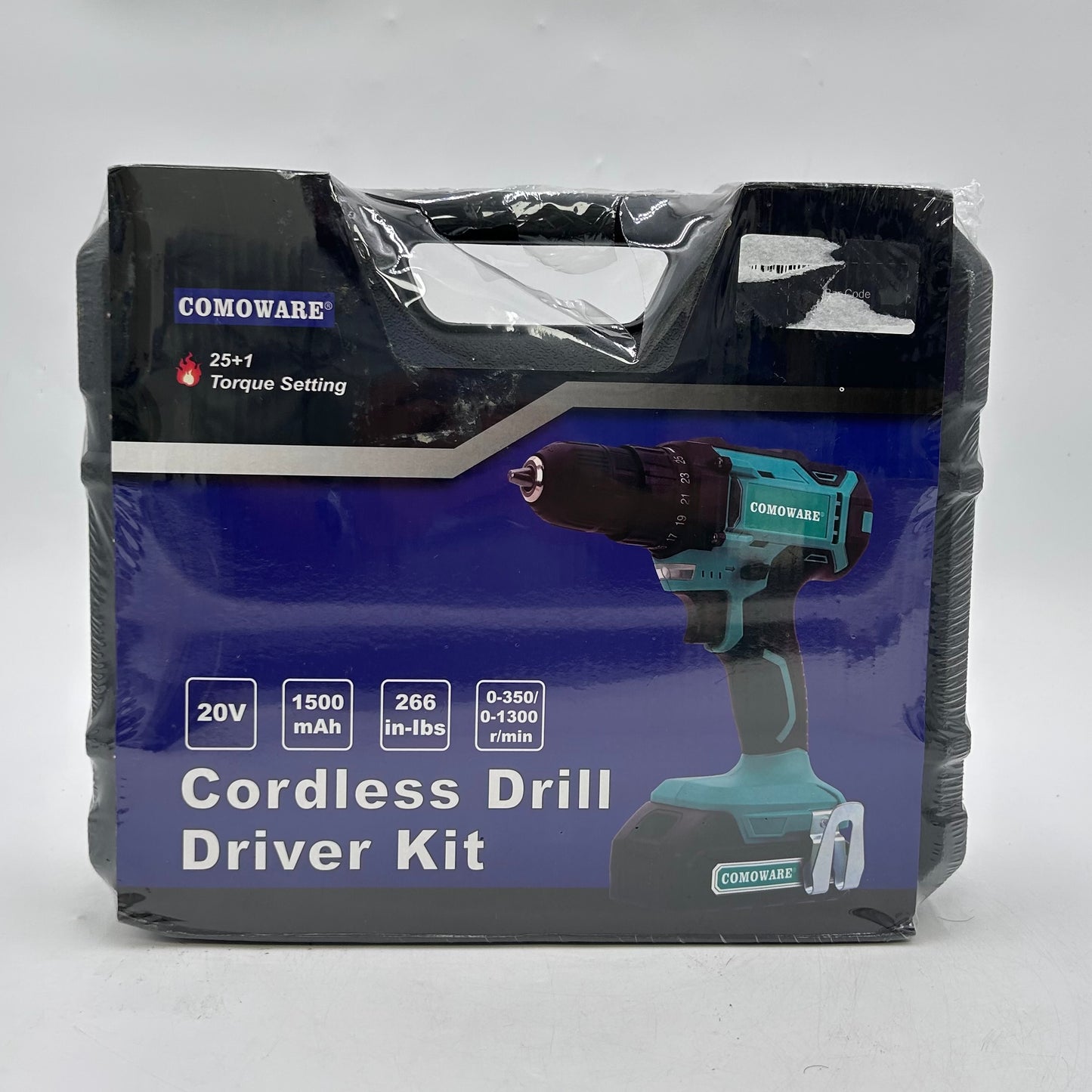New Comoware TGDRILL-20V-ONE 20V Cordless Drill Driver Kit 25+1 Torque Setting