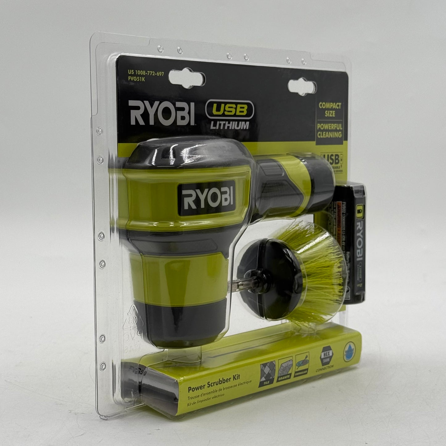 New Ryobi FVG51K 4V Power Scrubber Kit