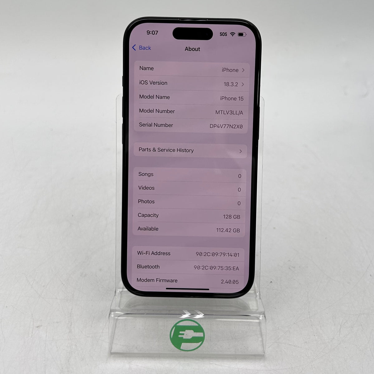 Broken Wi-Fi Only Apple iPhone 15 128GB 18.3.2 MTLV3LL/A Read