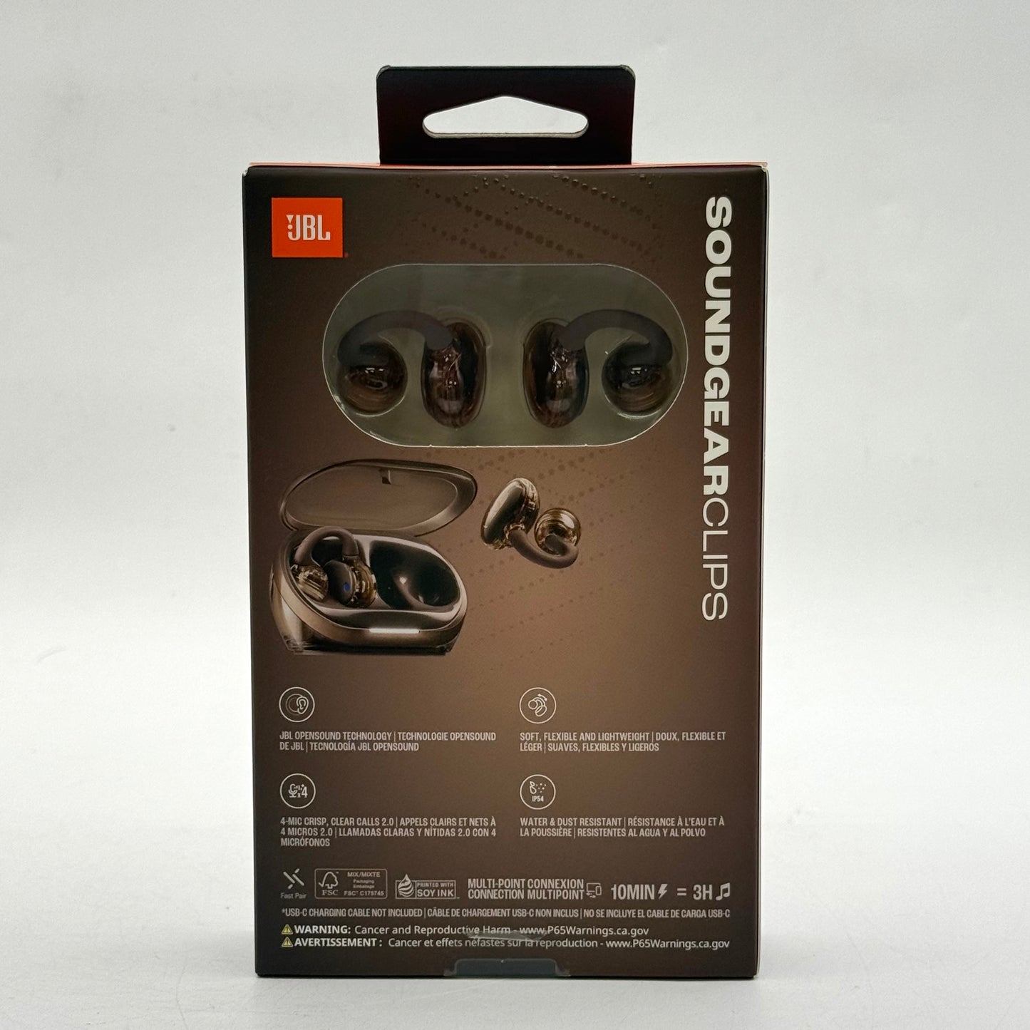 New JBL SoundGear Clips Open-Ear Wireless Headphones Copper JBLSNDGEARCLCOPAM