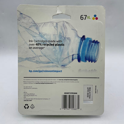 New hp 67XL 3YM58AN Tri-color Ink Cartridge