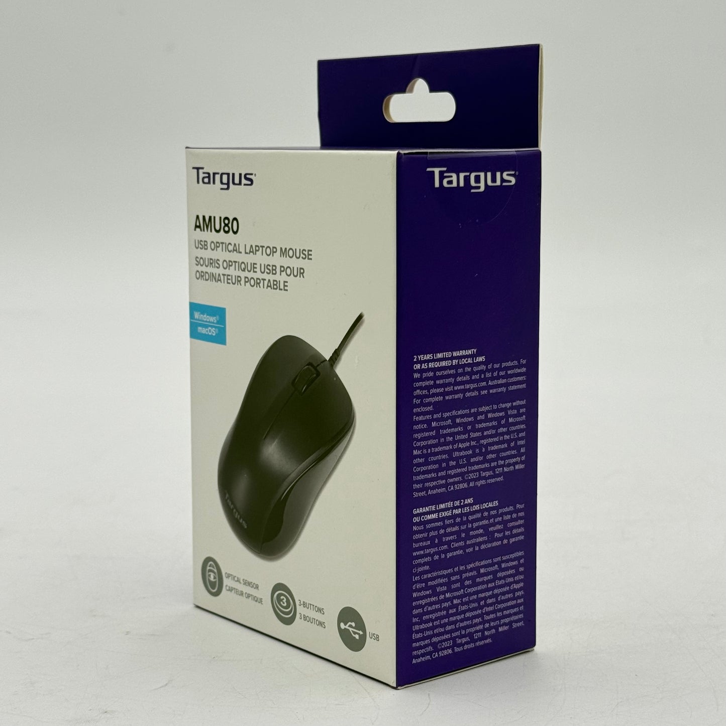 New Targus USB Optical Mouse AMU80