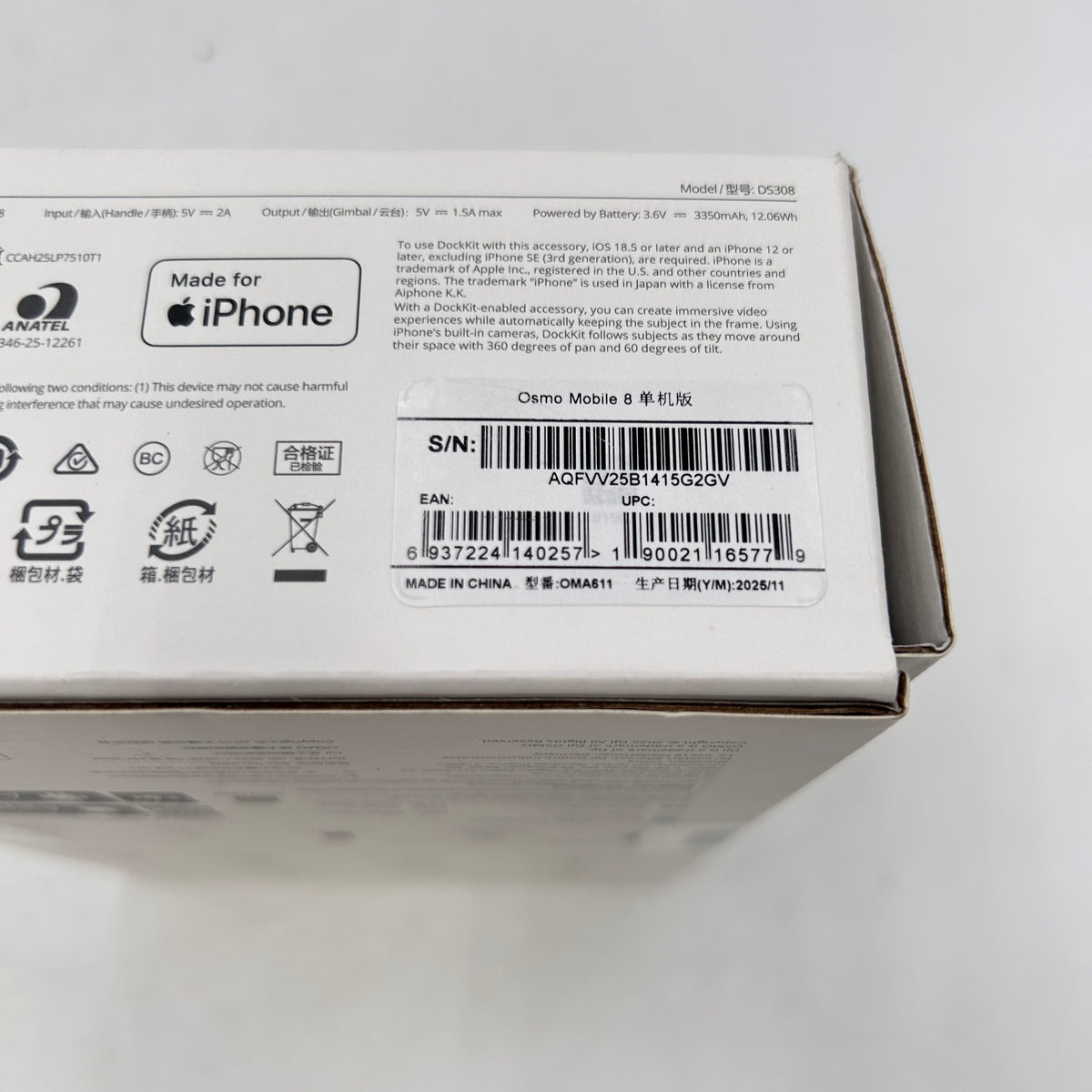 New DJI OSMO MOBILE 8 Smart Phone Stabilizer DS308