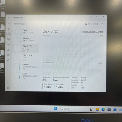Dell G5 15.6" i7-9750H 2.6GHz 16GB RAM 256GB SSD 1TB HDD GeForce GTX 1660 Ti