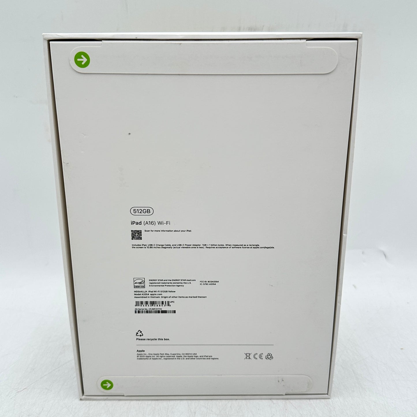 New WiFi Only Apple iPad 11" (A16) 512GB Yellow MD5A4LL/A