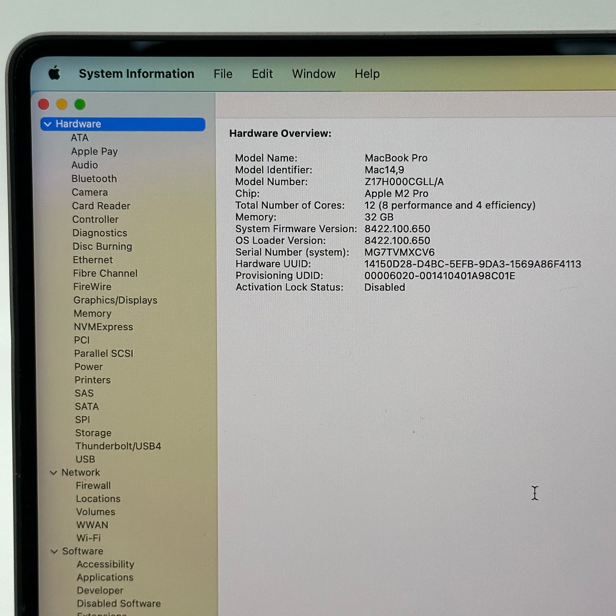 2023 Apple MacBook Pro 14" M2 Pro 19C GPU 3.5GHz 32GB RAM 1TB SSD A2779