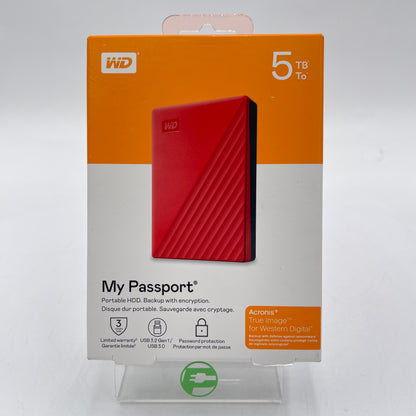 New Western Digital WD Portable My Passport 5TB HDD WDBPKJ0050BRD-WESN