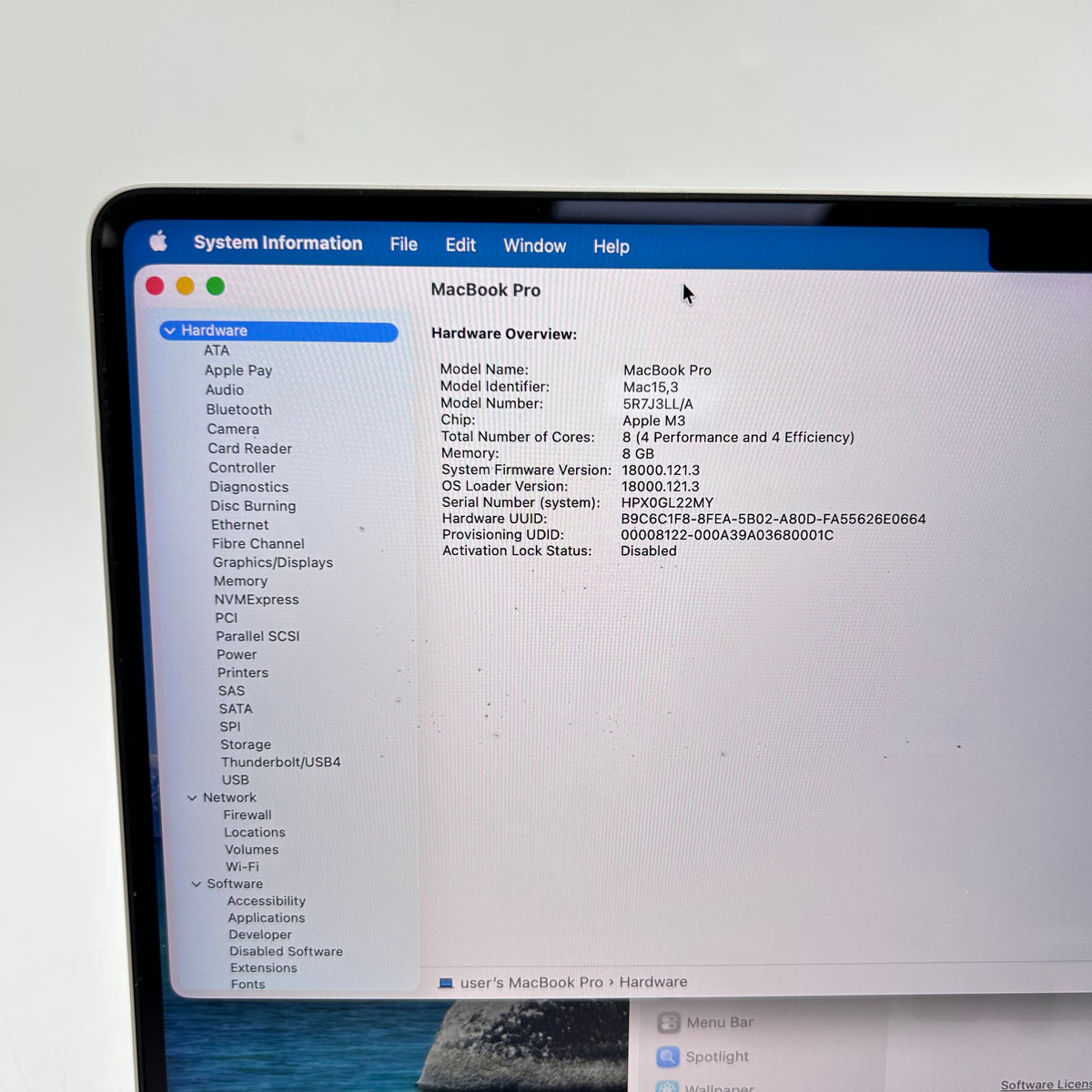 2023 Apple MacBook Pro 14" M3 8C GPU 4.0GHz 8GB RAM 512GB SSD A2918