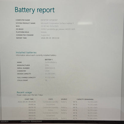 Microsoft Surface Laptop 5 1951 13.5" i5-1235U 2.5GHz 8GB RAM 512GB SSD