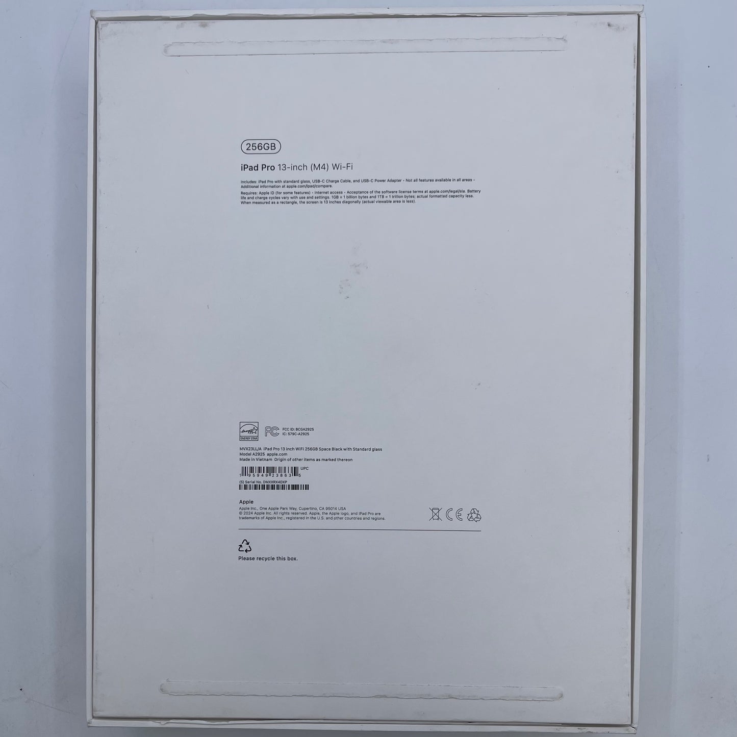 WiFi Only Apple iPad Pro 13" M4 256GB Space Black MVX23LL/A