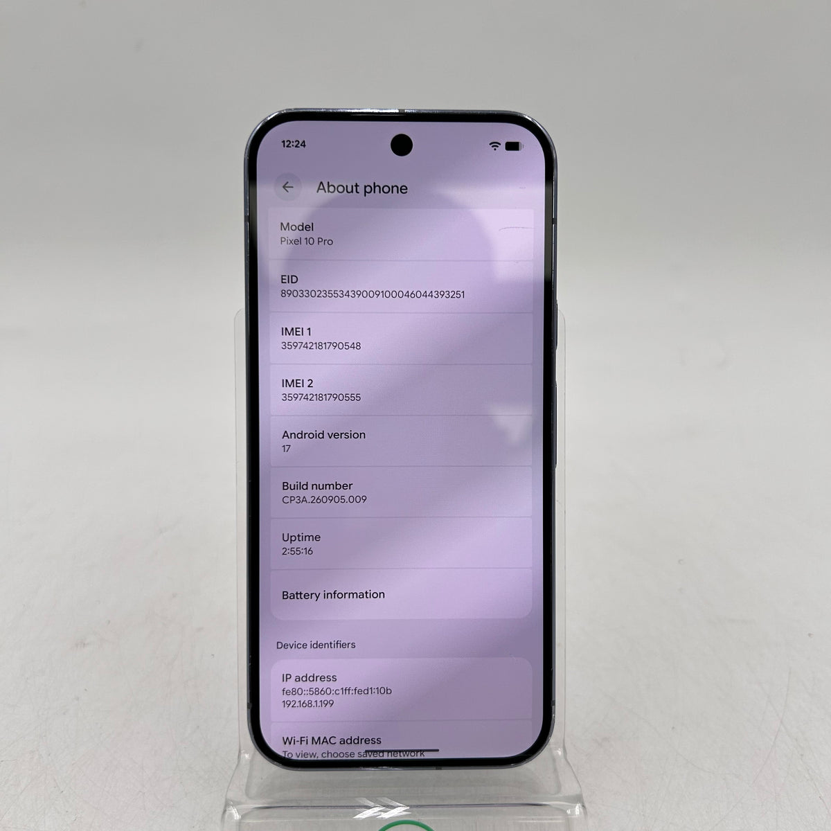 Factory Unlocked Google Pixel 10 Pro 256GB Bay Blue GA10305-US