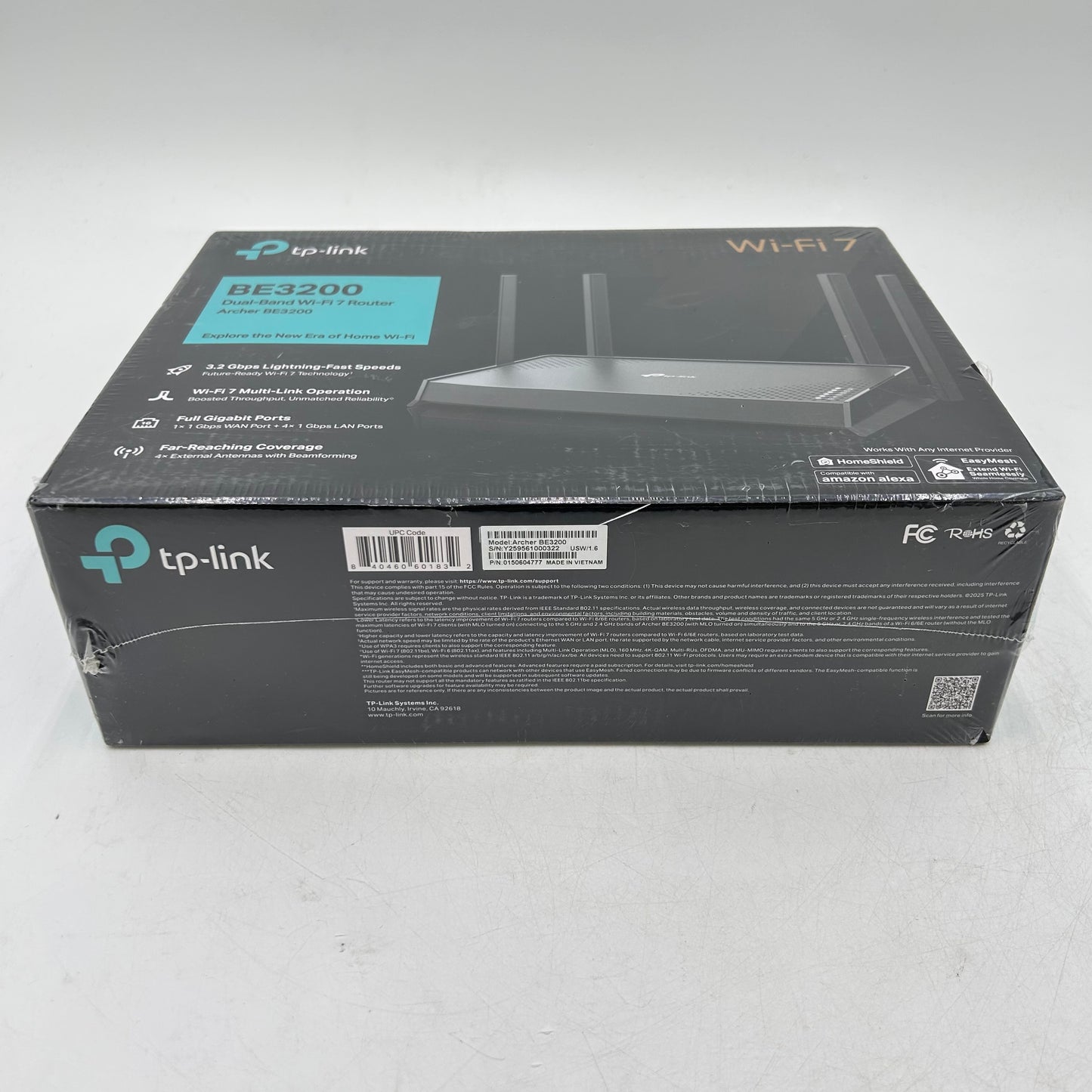 New TP-Link Archer BE3200 Dual-Band Wi-Fi Router 0150604777