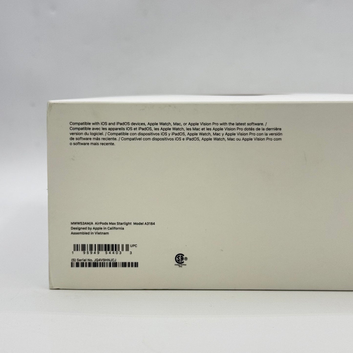 New Apple AirPods Max Wireless Over-Ear Headphones Starlight MWW53AM/A