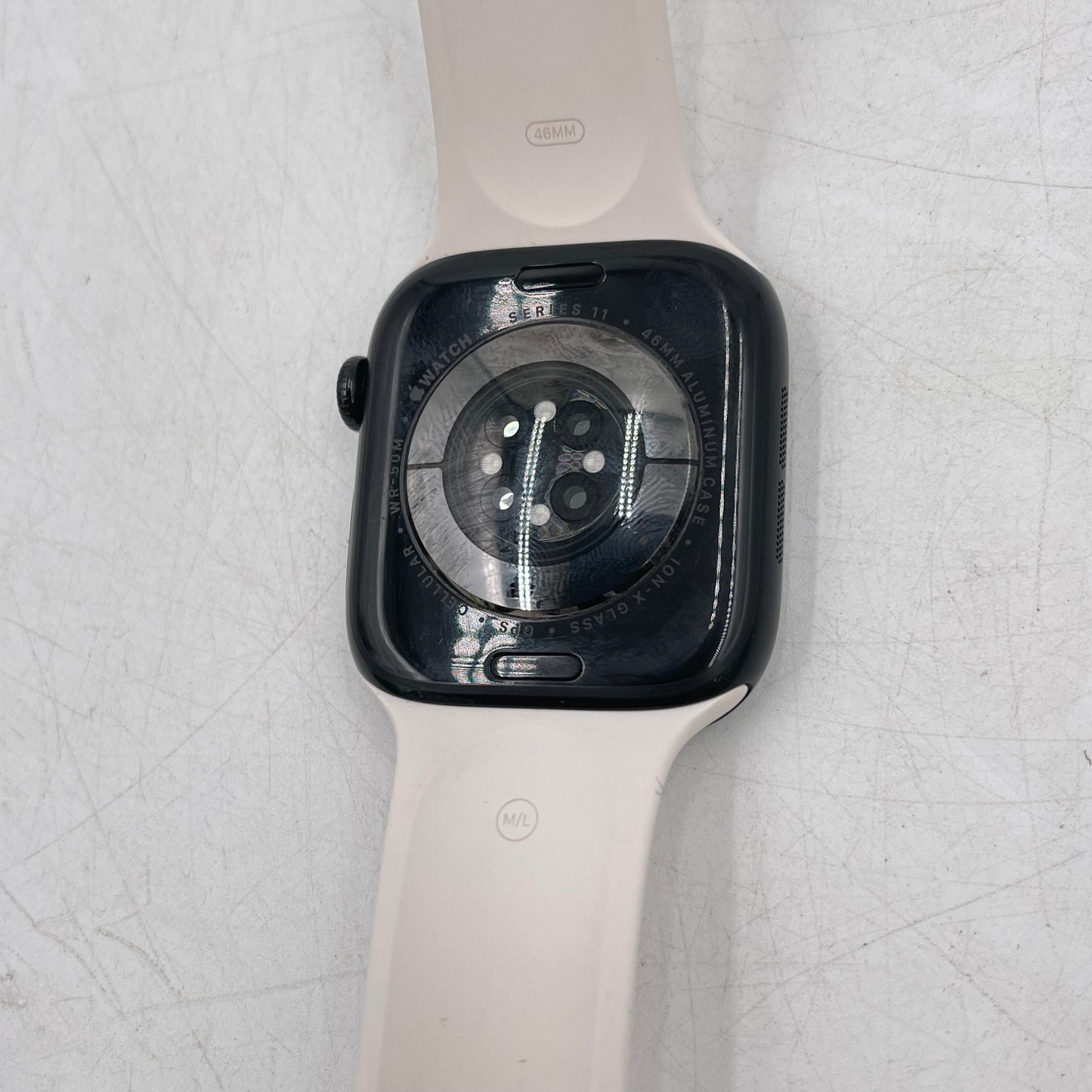 Unlocked Apple Watch Series 11 46MM Jet Black Aluminum Starlight Sport Band 