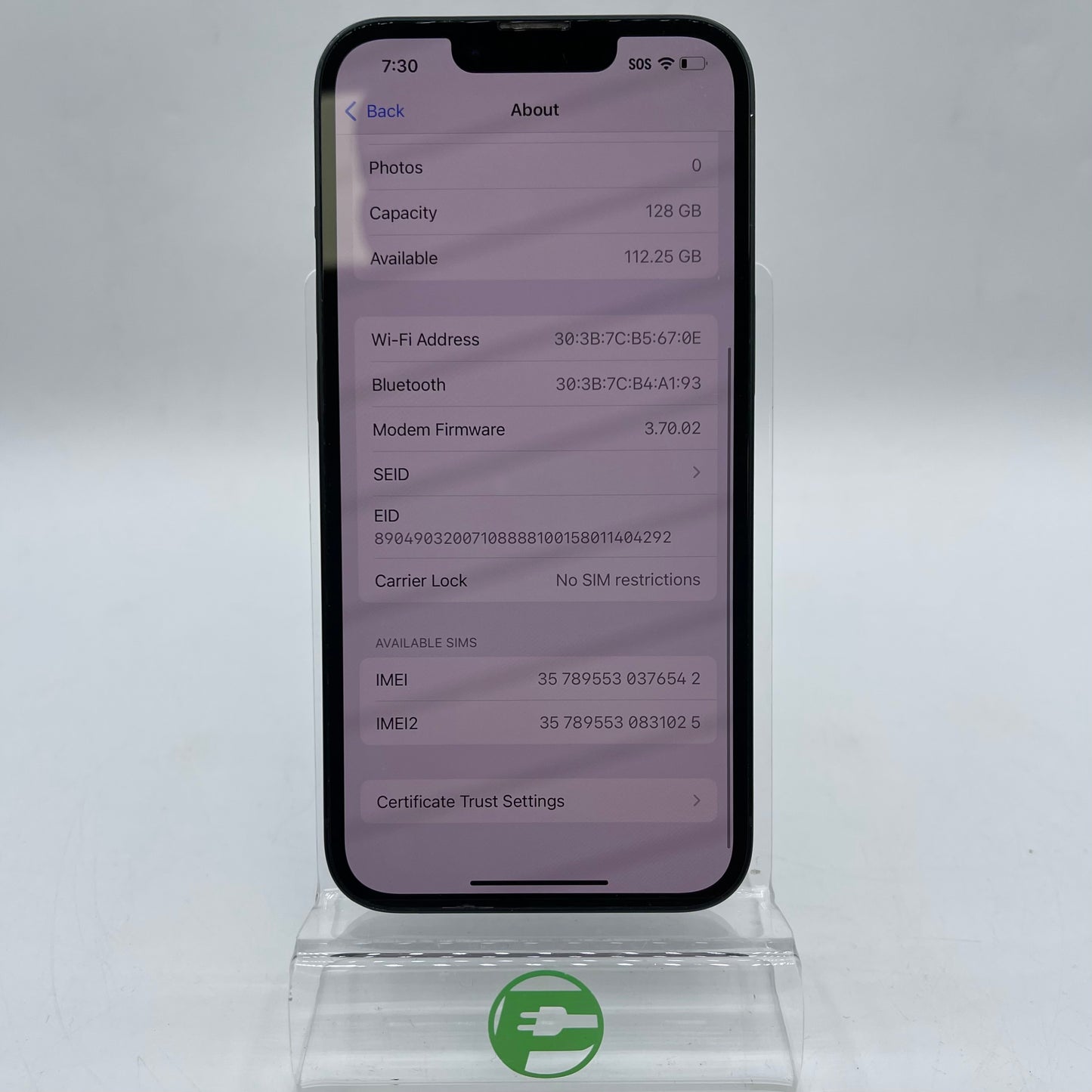 Factory Unlocked Apple iPhone 14 128GB Midnight MPUA3LL/A