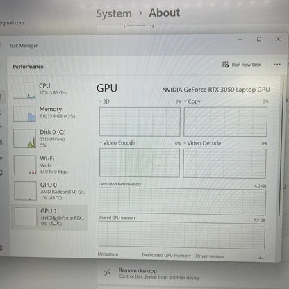 Asus TUF A15 15.6" Ryzen 7 4800H 2.9GHz 16GB RAM 512GB SSD GeForce RTX 3050