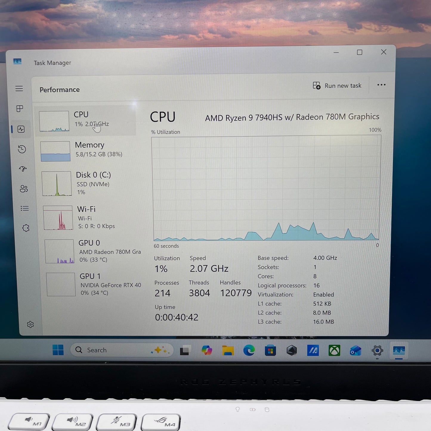 Asus ROG G14 14" Ryzen 9 7940HS 4.0GHz 16GB RAM 512GB GeForce RTX 4060 Read
