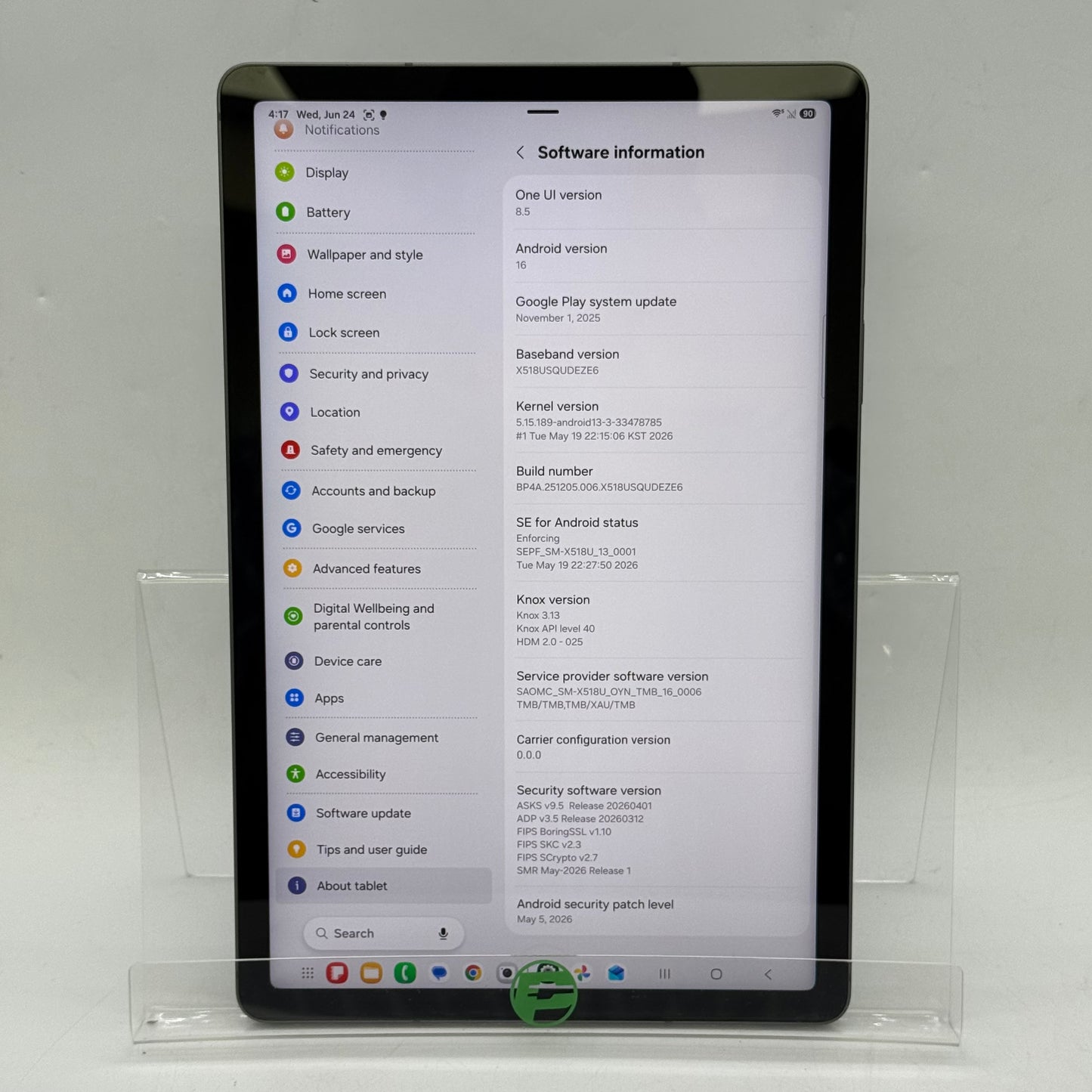 Unlocked Samsung Galaxy Tab S9 FE 10.9" 128GB Graphite SM-X518U