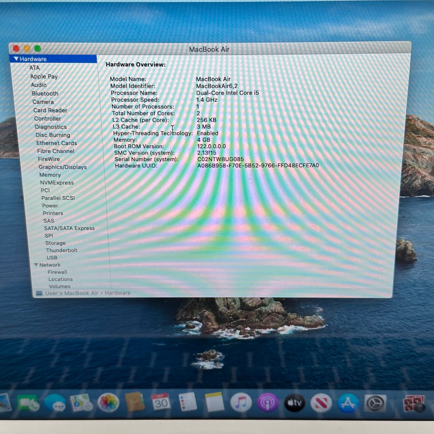 2014 Apple MacBook Air 13.3" i5-4260U 1.4GHz 4GB RAM 128GB SSD Silver A1466