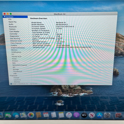 2014 Apple MacBook Air 13.3" i5-4260U 1.4GHz 4GB RAM 128GB SSD Silver A1466