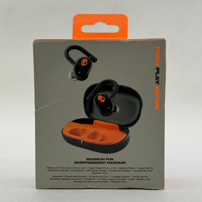 New Skullcandy Push Play Active Wireless In-Ear Bluetooth Headphones Black S2PPW