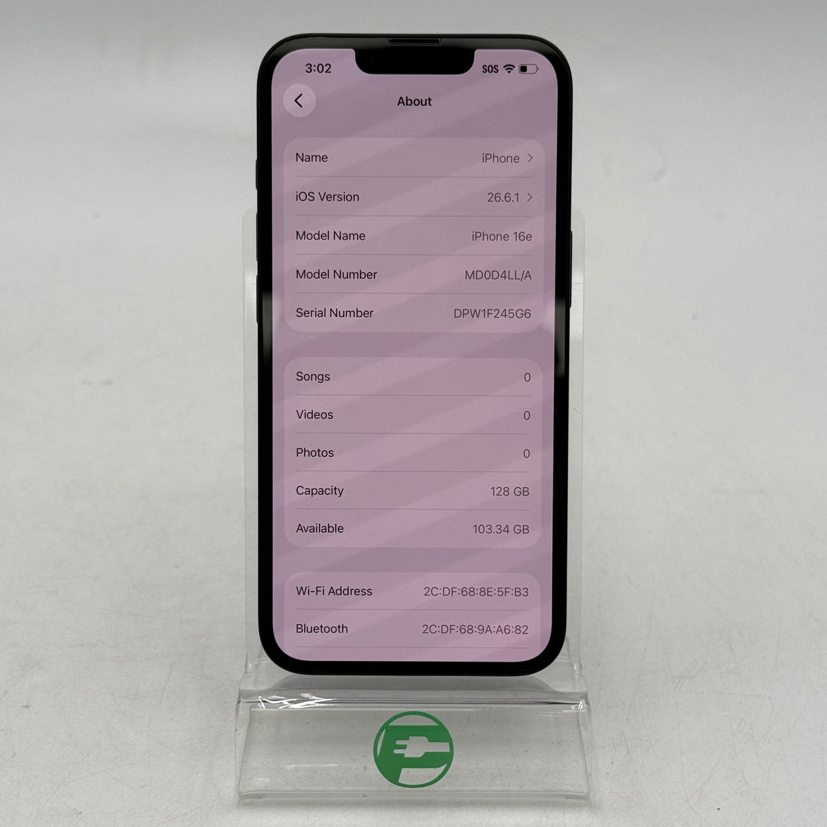 Factory Unlocked Apple iPhone 16e 128GB Black MD0D4LL/A