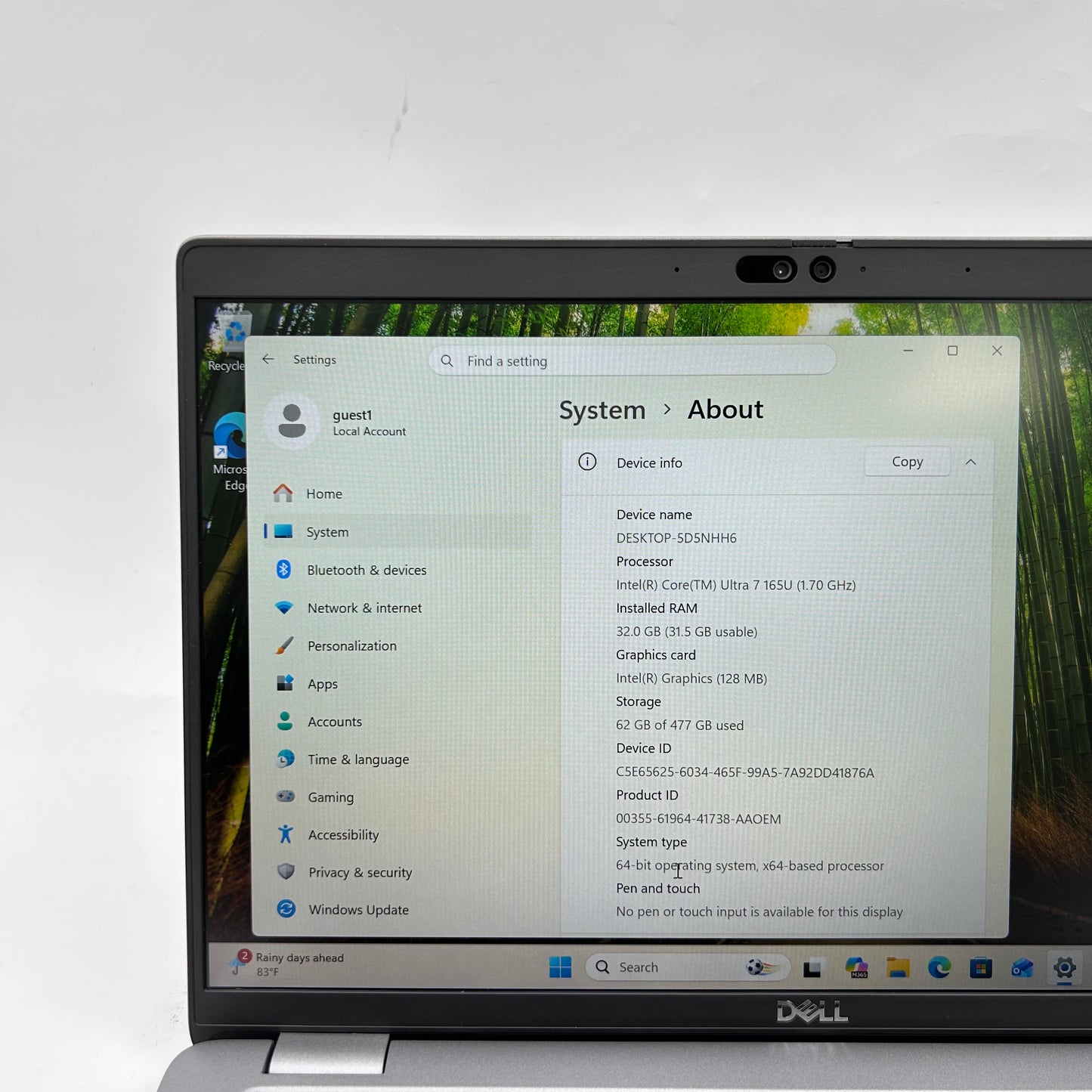 Dell Latitude 5450 14" Core Ultra 7 165U 1.7GHz 32GB RAM 512GB SSD