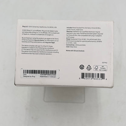 New Ring Wired Doorbell Pro Video Doorbell Black 5DFYA2 3rd Gen