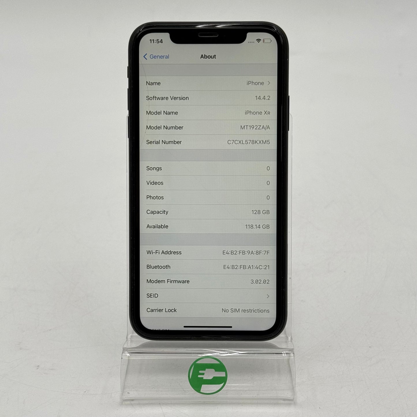 Broken Unlocked Apple iPhone XR 128GB MT192ZA/A Cracked Screen