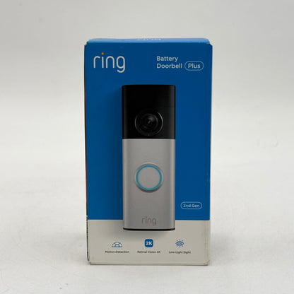 New Ring Battery Doorbell Plus 2nd Gen Smart Video Doorbell 5DCFAB Nickel Silver