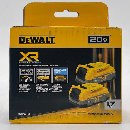 New DeWalt DCBP034-2 20V MAX XR PowerStack Battery - 2 Pack