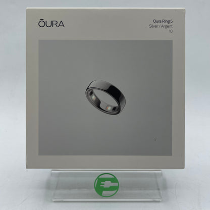 New Oura Ring 5 Size 10 Silver Titanium Smart Ring JZ90-61403-10