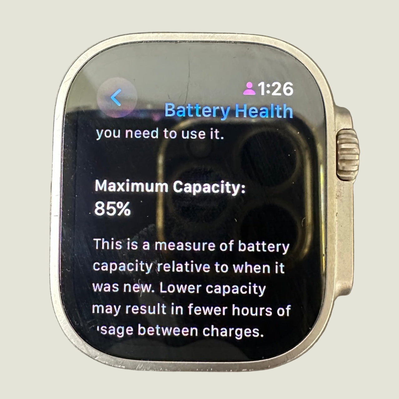 Unlocked Apple Watch Ultra 49MM Natural Titanium MQF43LL/A Face Only