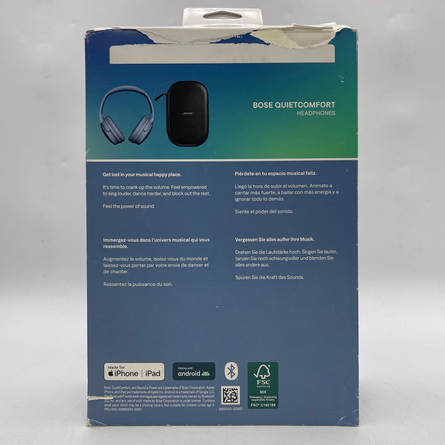 Bose QuietComfort Over-Ear Noise Cancelling Bluetooth Headphones Blue Dusk 