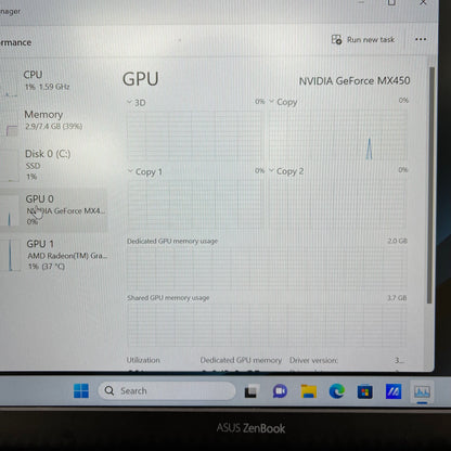 Asus Zenbook 14 Q408UG 13" Ryzen 5 5500U 2.1GHz 8GB RAM 256GB SSD NVIDIA MX450