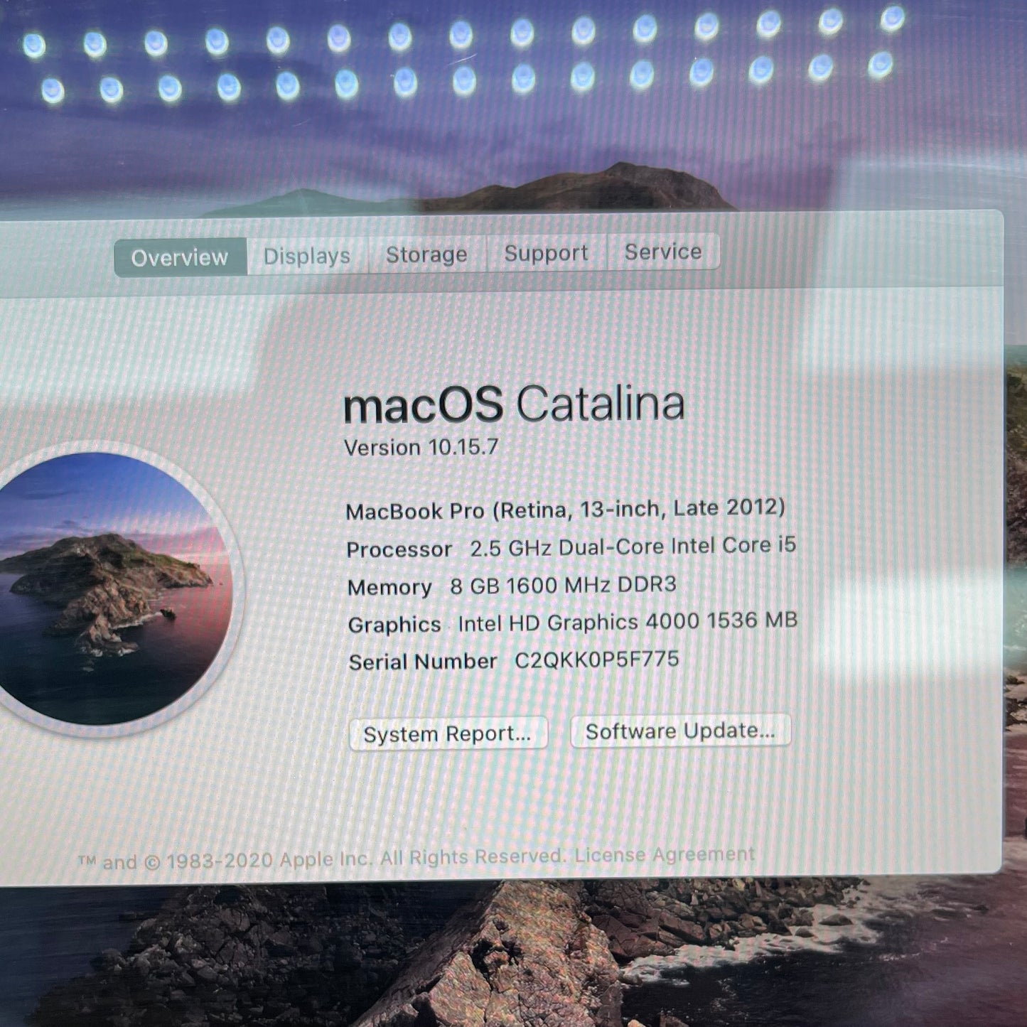 2012 Apple MacBook Pro 13.3" i5 2.5GHz 8GB RAM 128GB SSD Silver A1425 Read